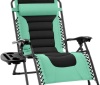 Oversized Padded Zero Gravity Chair, Folding Recliner w/ Headrest, Side Tray