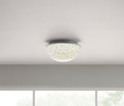 Ellis Place 12.25 in. Chrome LED Round Flush Mount, Modern Ceiling Light