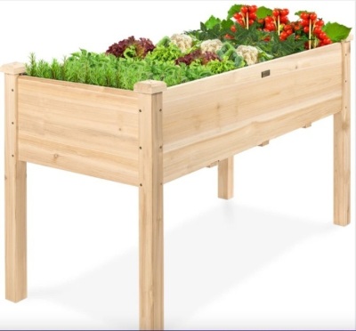 Raised Garden Bed, Elevated Wooden Planter Box w/ Foot Caps - 48x24x30in