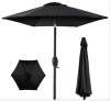 Outdoor Market Patio Umbrella w/ Push Button Tilt, Crank Lift - 7.5ft