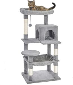  Multi-Level Cat Tower with Sisal-Covered Scratching Posts, 46.5 inches 