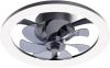  16" Modern Low Profile Bladeless LED Ceiling Fan, Flush Mount, Stepless Color Temperature Change & 6 Speeds 