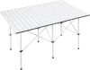  EVER ADVANCED Lightweight 4-6 Person Portable Roll up Aluminum Camping Table with Carry Bag, White 