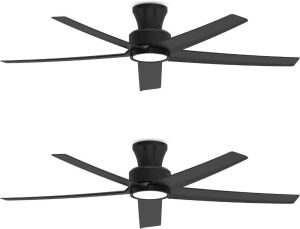  ocioc 52 inch Large Air Volume Ceiling Fans with Light, Reversible Quiet DC Motor and Remote, 2 Pack