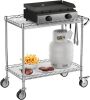  2 Tier Heavy Duty 900LBS Grill Cart on Wheels