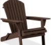 Folding Wooden Adirondack Chair, Accent Furniture w/ Natural Woodgrain