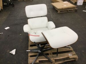 Mid Century Lounge Chair with Ottoman - Light Scuffs & Scratches 