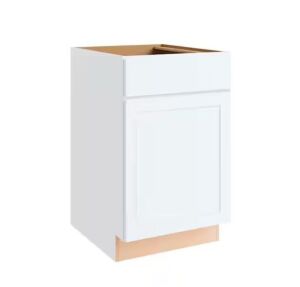 Hampton Bay Courtland 21 in. W x 24 in. D x 34.5 in. H Assembled Shaker Base Kitchen Cabinet in Polar White 