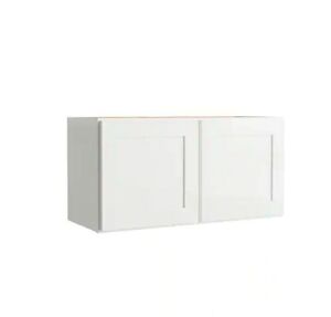 Hampton Bay Courtland 30 in. W x 12 in. D x 15 in. H Assembled Shaker Wall Kitchen Cabinet in Polar White 