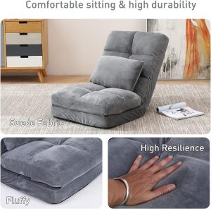 Indoor Chaise Lounge Sofa, Floor Chair w/ Back Support