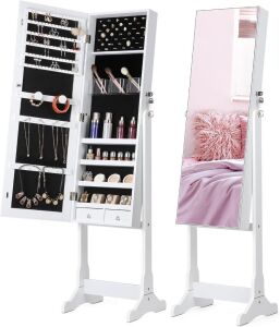  Nicetree Jewelry Cabinet with Full-Length Mirror - Small Dent on Corner 