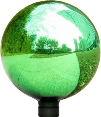 10" Glass Gazing Globe, Green&nbsp;