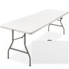 Portable Folding Plastic Dining Table w/ Handle, Lock - 8ft