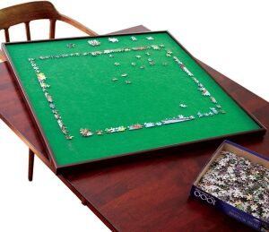 Bits and Pieces Square Spinning Lazy Susan Puzzle Table, Fits 1500 Piece Puzzle 