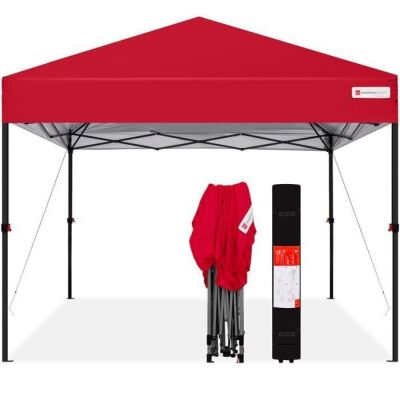 One-Person Setup Instant Pop Up Canopy w/ Case, 4 Weight Bags - 10x10ft