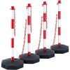 VEVOR Adjustable Traffic Delineator Post Cones with Fillable Base 8FT Chain, 4 Pack