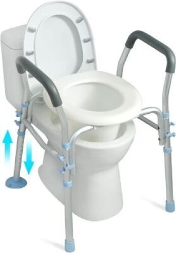 OasisSpace Stand Alone Raised Toilet Seat 300lbs