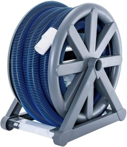 U.S. Pool Supply 1-1/2" x 36 Foot Spiral Wound Vacuum Hose with Standard Cuff & Hose Reel. Appears New