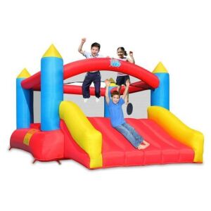 Action Air Inflatable Bounce House Castle with Durable Slide for Age 3-10, Air Blower Included