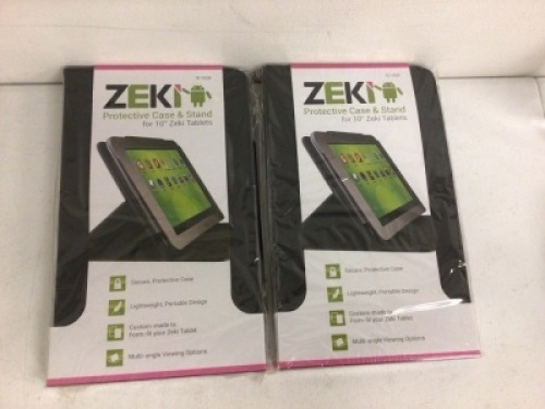 Lot of (2) Zeki Case/Stand for 10" Zeki Tablet, Appears New, Sold as is