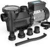 Vidapool 1.5 HP Dual Speed Pool Pump, 4750GPH, 115V, 2 Adapters