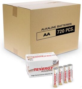 Tenergy 1.5V AA Alkaline Batteries, 720 Pack 