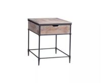 Martin Svensson Home Fenway 20 in. Pickled Mango Square Solid Wood Top End Table with Drawer&nbsp;