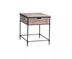 Martin Svensson Home Fenway 20 in. Pickled Mango Square Solid Wood Top End Table with Drawer 