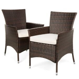 Wicker Patio Furniture Dining Chairs, Set of 2 