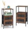 DOVAM Tall Nightstand with Drawers, Set of 2&nbsp;