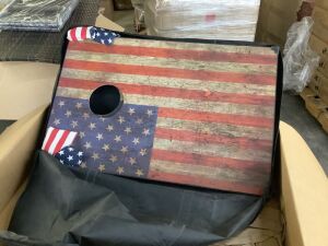 American Flag Cornhole Boards - Tear in Carry Bag 