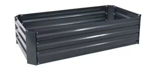 48 in. Rectangle Galvanized Steel Raised Bed, Dark Gray 