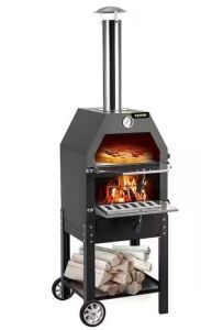 2-Layer Charcoal Burning Outdoor Pizza Oven - Pizza Stone Broken  