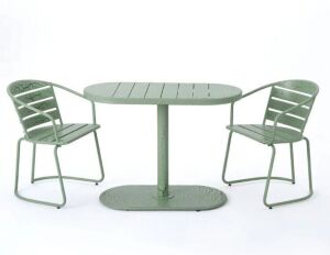 Outdoor 3 Piece Crackle Finished Iron Bistro Set