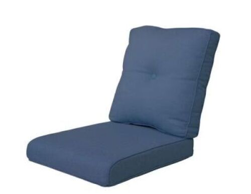 Lot of (4) Pocassy 22 in. x 24 in. 2-Piece CushionGuard Outdoor Lounge Chair Deep Seat Replacement Cushion Set in Blue&nbsp;
