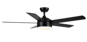 YUHAO 52 inch Black Ceiling Fan with Lights