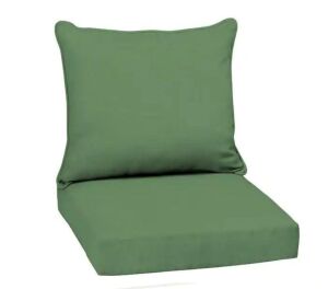 Arden Selections 22 in. x 24 in. 2-Piece Deep Seating Outdoor Lounge Chair Cushion in Moss Green Leala 