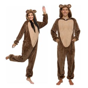 FUNZIEZ! Slim Sherpa Teddy Bear Adult Onesie, Large