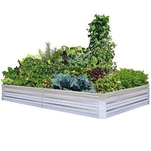 FOYUEE Galvanized Raised Garden Bed, 8' x 4' x 1' 