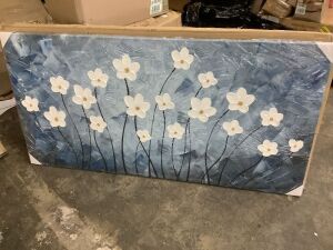 Flower Canvas Wall Art, 30" x 59" 