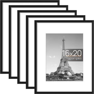 upsimples 16x20 Picture Frame, Black, Set of 5