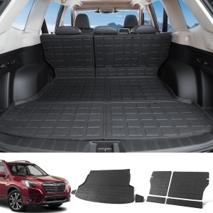 Trunk Mat Backrest Mat Compatible with 2019-2024 Subaru Forester Cargo Liner Back Seat Protector Replacement for 2019-2024 Subaru Forester Accessories (Cargo Mat+Backrest Mat)