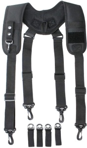 Lot of (4) MeloTough Padded Tactical Suspenders with Key Holder and Velcro Patch - New