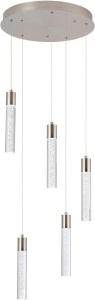 5-Light Pendant Lights for Kitchen Island, Kitchen Pendant Lighting Over Island,Integrated Modern Pendant Light with Crystal 40W,6000k Dimmable…