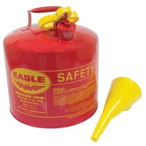 Stens 765-188 Red Metal Safety Fuel Can, 5 gal with Funnel, 24-Gauge hot Dipped Galvanized Steel