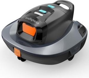 Cordless Robotic Pool Vacuum Cleaner,Portable Swimming Pool Vacuum Self-Parking Technology with LED Indicator,Ideal for above Ground/Flat Pools up to 860 Sq.Ft,Lasts 90 Mins Grey