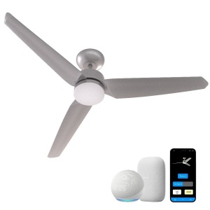 ProMounts All Seasons 52" Ceiling Fan with Light for Indoor, Quiet, Alexa/Google, 3 Color LED Lights, Reversible