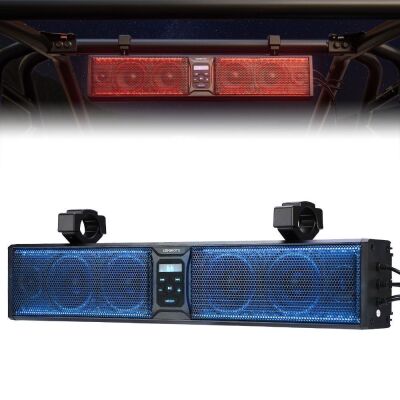 KemiMoto 6 Speaker 26 Inch RGB Universal Sound Bar For 1.75''-2.25'' Roll Bar