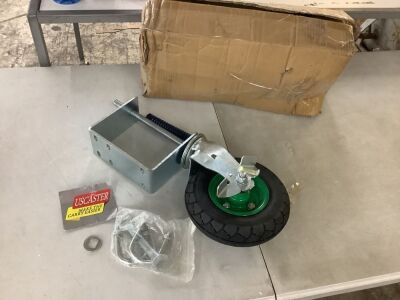 Pneumatic Wheel Spring Gate Caster Wheel with Side Brake