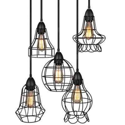 Industrial Vintage 5 Light Metal Pendant Light 